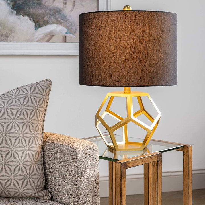 20 5" h Metal Table Lamp Gold Modern