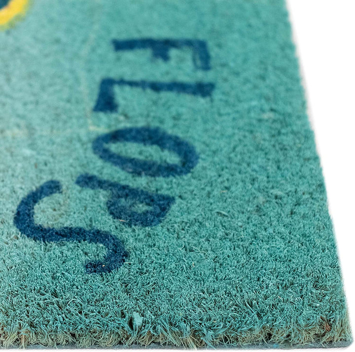 Flip Flops Outdoor Mat Blue 18"x30" Novelty Rectangle L Fiber All Weather - Diamond Home USA