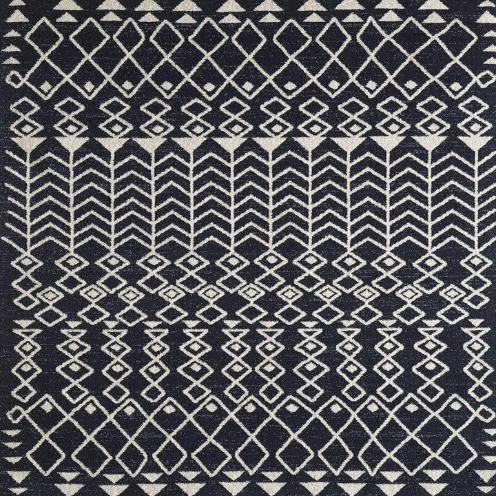 Navy/Cream 5x7 Southwestern Rug 5'x7' Rectangular Cream