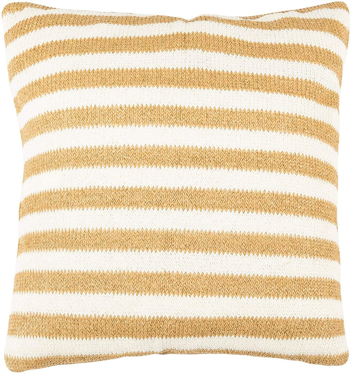 20" Pillow Gold White Stripe Modern Contemporary Polyester Single - Diamond Home USA