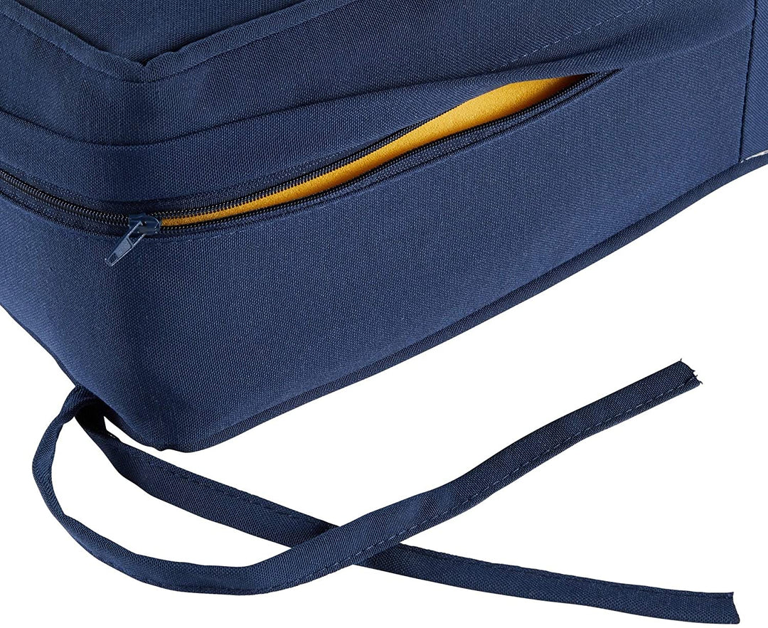 MISC Navy Outdoor 25 inch X 47 inch Deep Seat Cushion Set Blue Solid Casual Transitional Polyester Fade Resistant Water