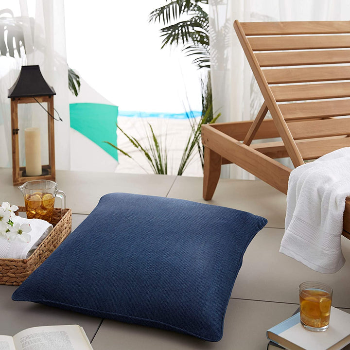 Indigo Indoor/Outdoor Floor Pillow (Set 2) 26 X Blue Solid