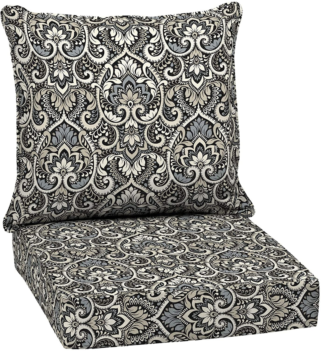 Outdoor 24 X Deep Seat Set 24" L W 5 75" H Black Damask