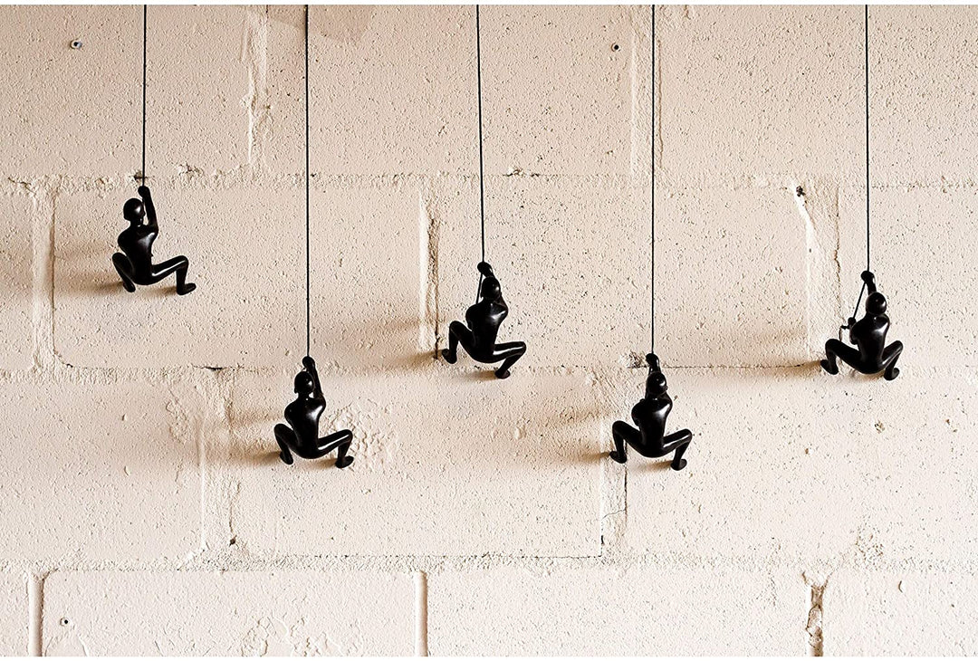 Black Resin/Leather limbing Man Figurines (Pack 5) Modern