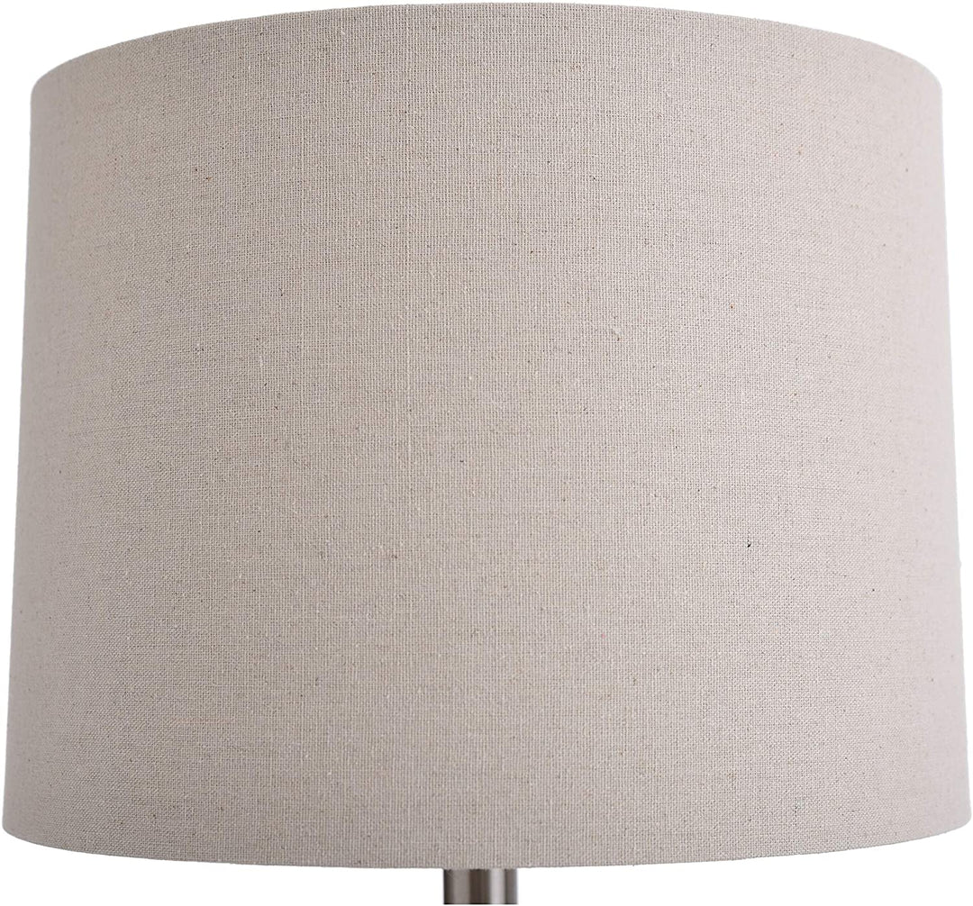 Ceramic Glacier Gray Table Lamp Beige Hardback Linen Shade White Modern Contemporary - Diamond Home USA