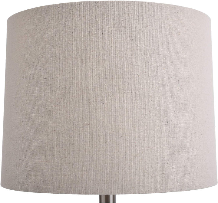 Ceramic Glacier Gray Table Lamp Beige Hardback Linen Shade White Modern Contemporary - Diamond Home USA
