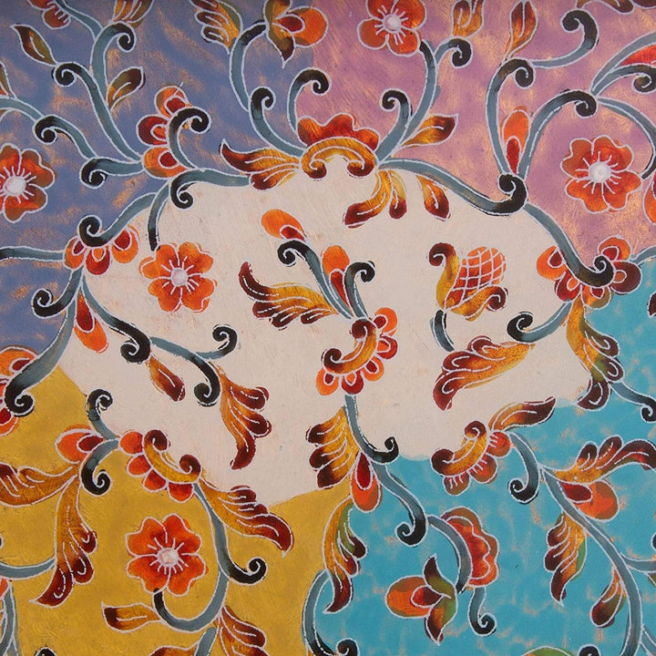 Handmade Joy Painted Glass Tray (Peru) Color Floral Modern Contemporary Rectangle 1 Piece - Diamond Home USA