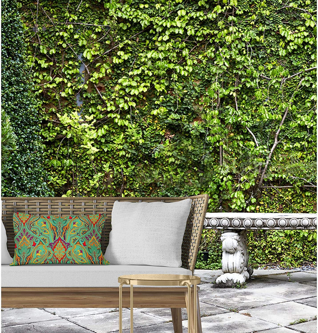 MISC Aqua Indoor|Outdoor Lumbar Pillow by Designs 20x14 Blue Geometric Traditional Polyester Removable Cover