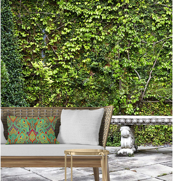 MISC Aqua Indoor|Outdoor Lumbar Pillow by Designs 20x14 Blue Geometric Traditional Polyester Removable Cover