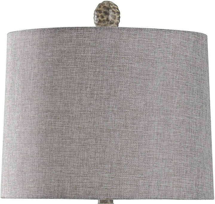 Table Lamp Textured Grey Shade Cream Modern Contemporary - Diamond Home USA
