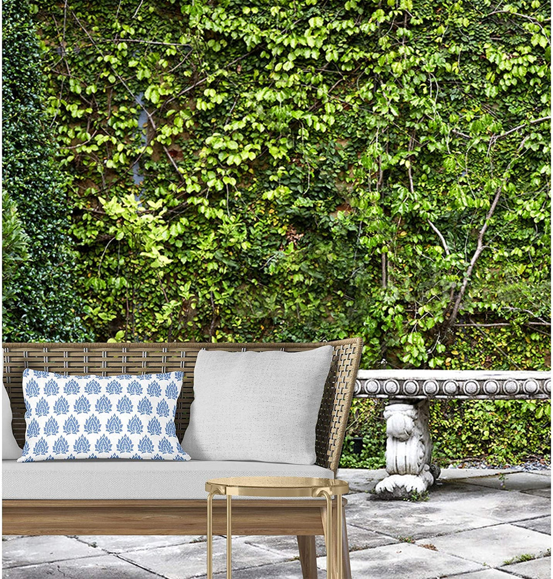 Indoor|Outdoor Lumbar Pillow 20x14 Blue Geometric Modern Contemporary Polyester Removable Cover