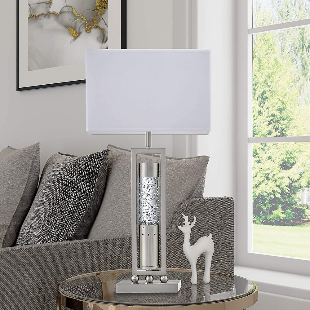 Table Lamp Silver White Modern Contemporary Nickel - Diamond Home USA