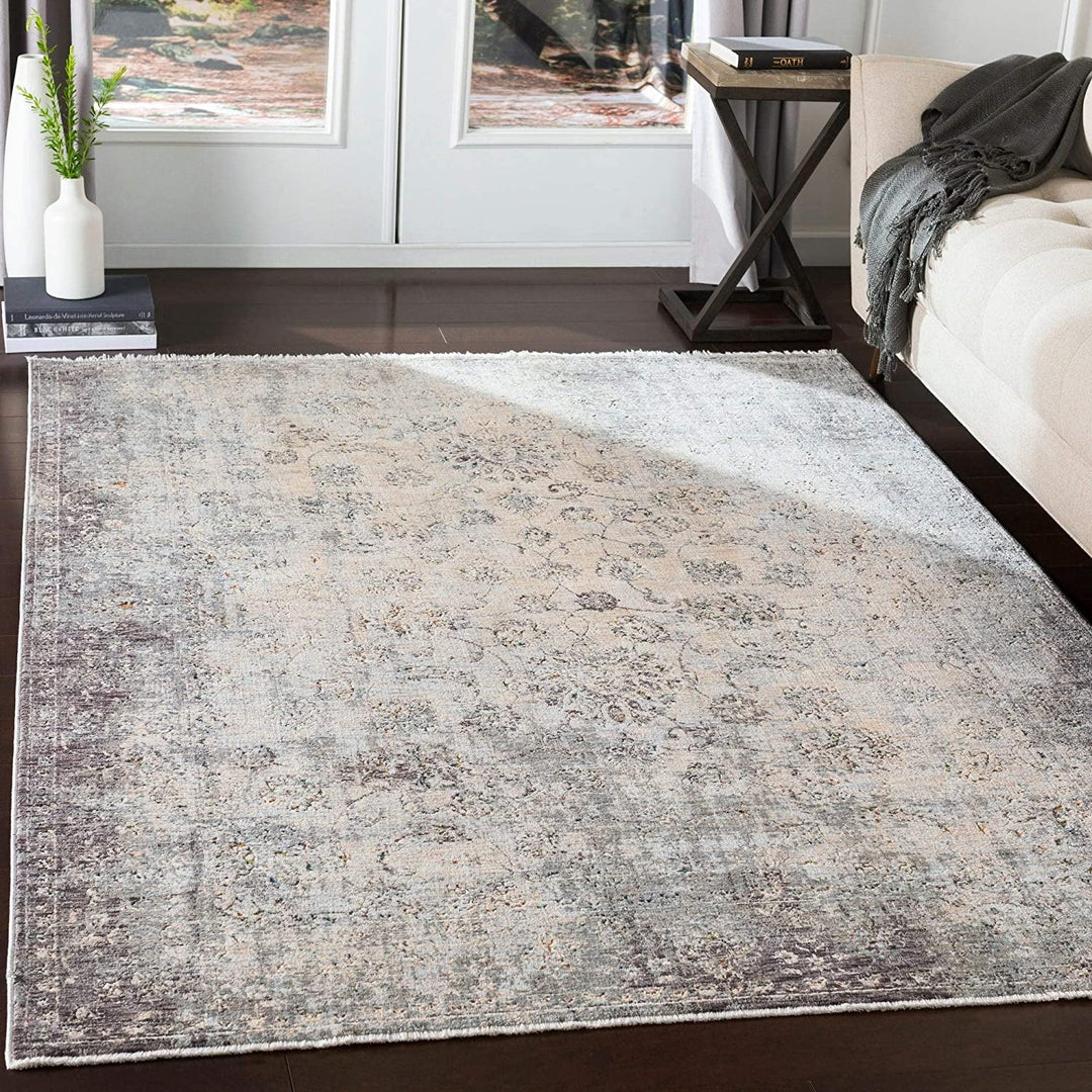 Distressed Traditional Area Rug 3'3" X 8' Runner Grey