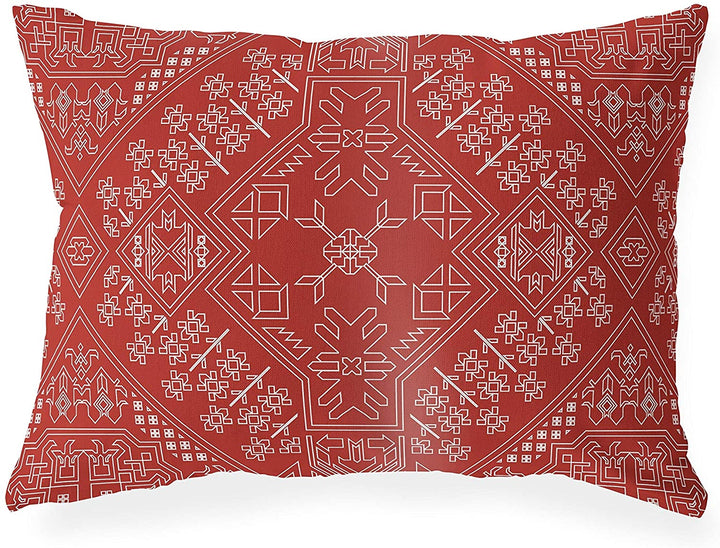 Terracotta Lumbar Pillow Orange Geometric Southwestern