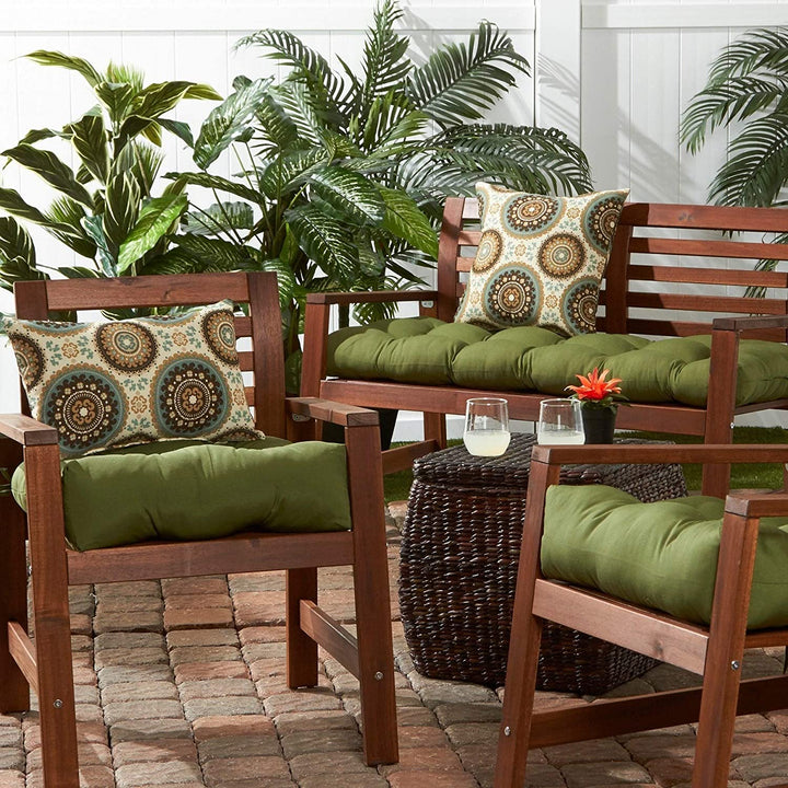 Driftwood 20 inch Outdoor Chair Cushion Green Solid Transitional Polyester Fade Resistant Uv Water