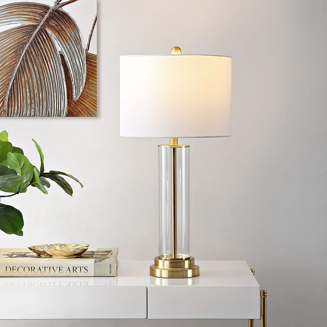 Lighting 26 inch Glass Table Lamp 14" X 26" Clear Modern Contemporary Traditional Gold Bulbs Included - Diamond Home USA