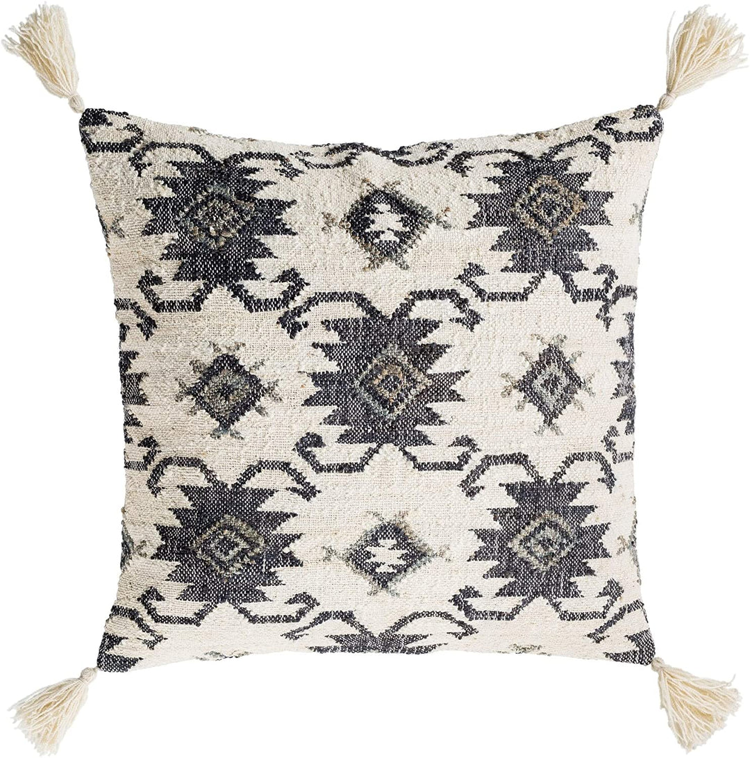 Traditional Black Poly Filled Throw Pillow 20 inch Diamond