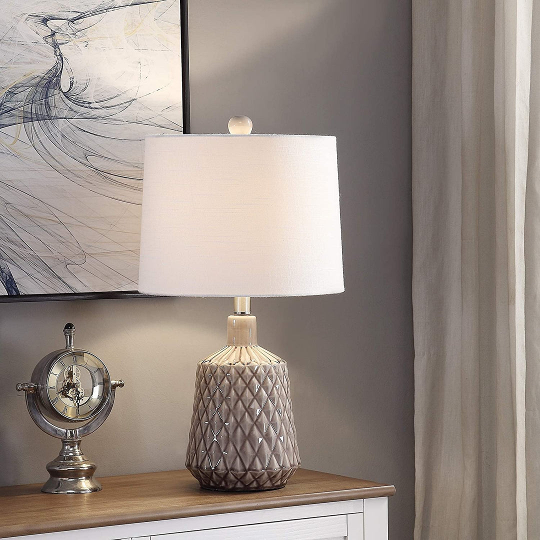 Light Brown 22 inch Tapered Drum Table Lamp N/ Modern Contemporary Transitional - Diamond Home USA