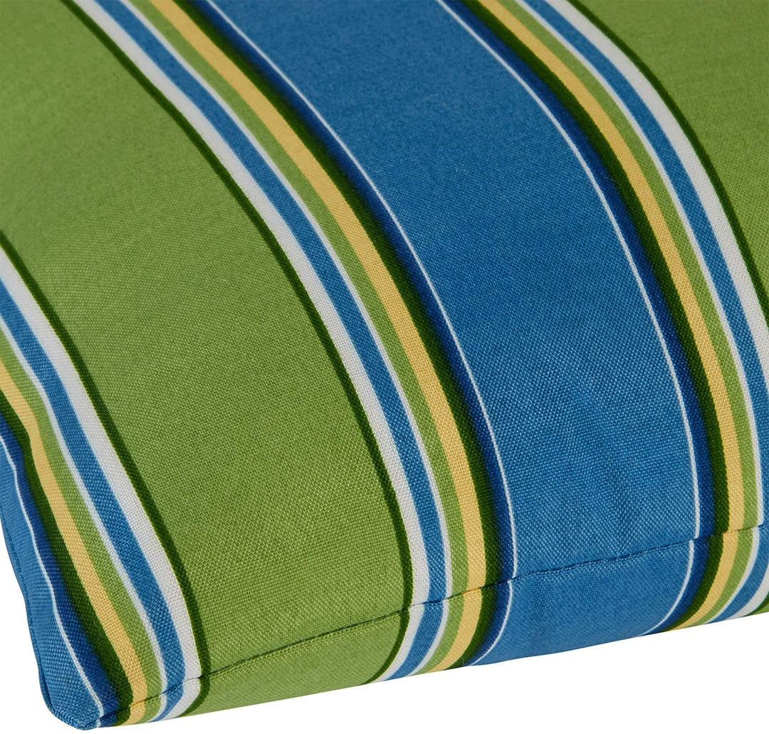 MISC Stripe Outdoor 17 inch Square Accent Pillows (Set 2) by Blue Green Striped Casual Transitional Polyester Fade Resistant Water