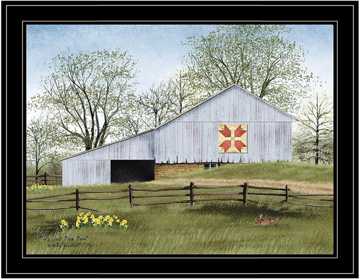 Tulip Quilt Block Barn by Billy Ready Hang ed Black