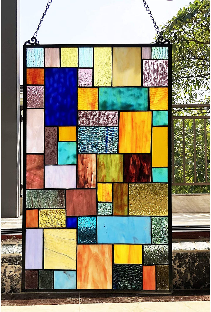 Glass Window Panel/suncatcher Geometric Accents Color