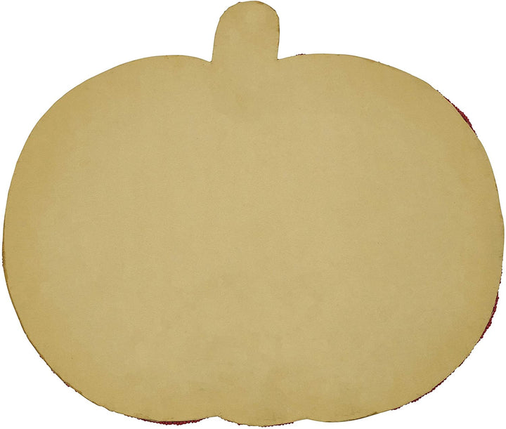 Glass Beads Placemats Pumpkin Design (Set 4) Orange Color Block Country Farmhouse Rustic Round - Diamond Home USA