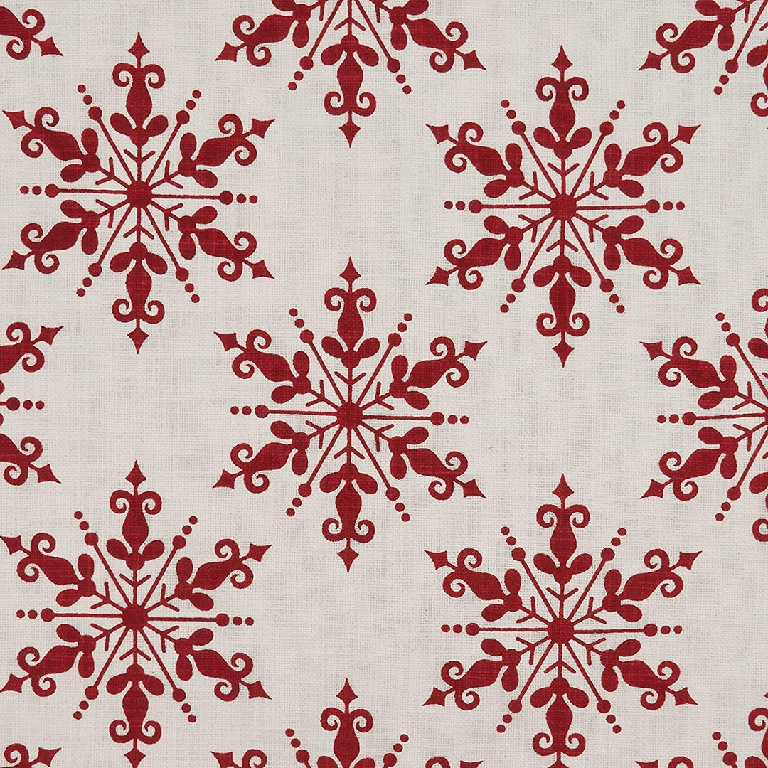 Cotton Placemats Snowflake Design (Set 4) Red Oblong - Diamond Home USA