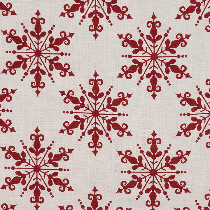 Cotton Placemats Snowflake Design (Set 4) Red Oblong - Diamond Home USA