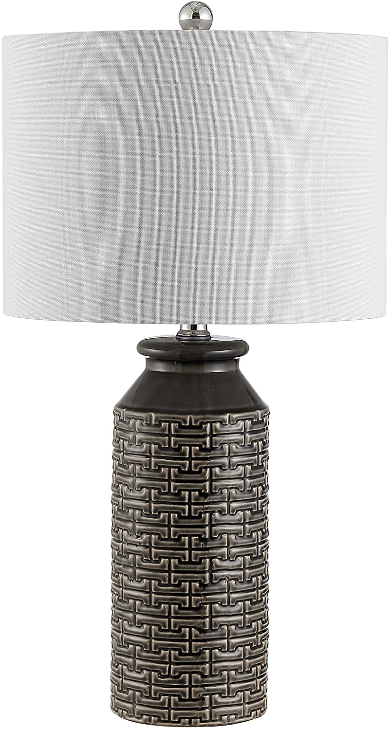 Lighting 25 inch Ceramic Table Lamp 14" X 25" Grey Modern Contemporary Traditional Chrome Bulbs Included - Diamond Home USA
