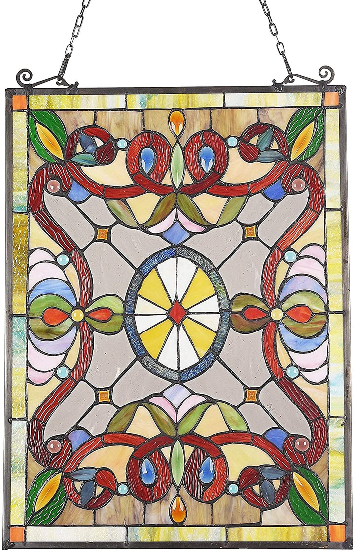 Tiffany Window Panel/suncatcher Color Traditional Rectangular Victorian Glass Includes Hardware