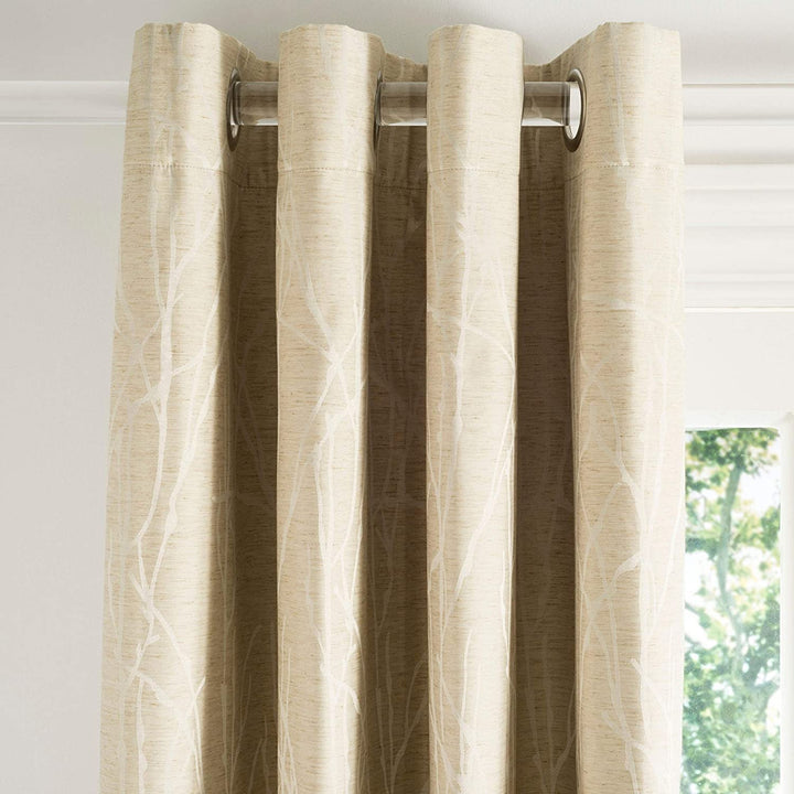 Single Curtain Panel Beige 96" L X 52" W Beige Solid Bohemian Eclectic Traditional Transitional Linen Rayon - Diamond Home USA