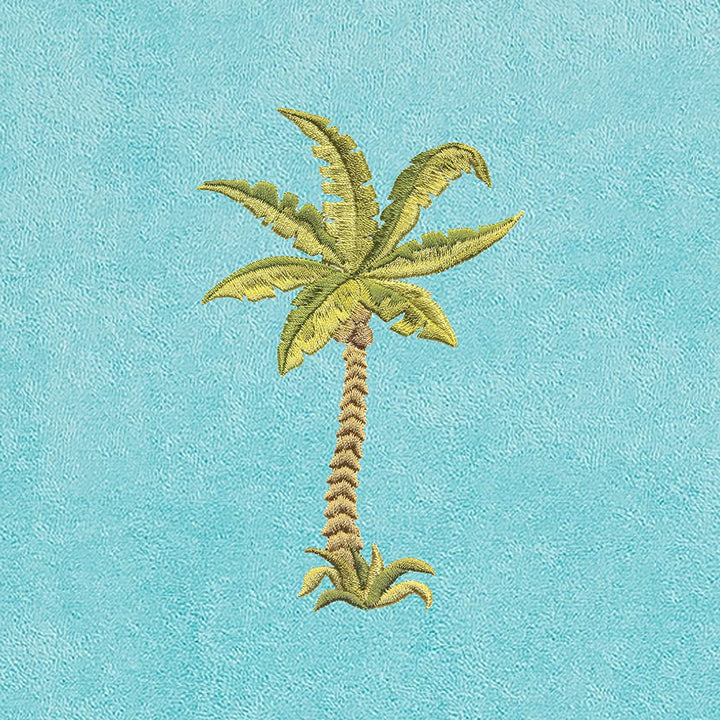 MISC Authentic Turkish Cotton Embroidered Palm Tree Aqua Towel Cover Pocket Chaise Lounge Chair Green Solid Color Cloth