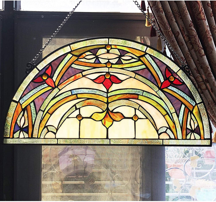 Glass Half Circle Window Panel/suncatcher Color