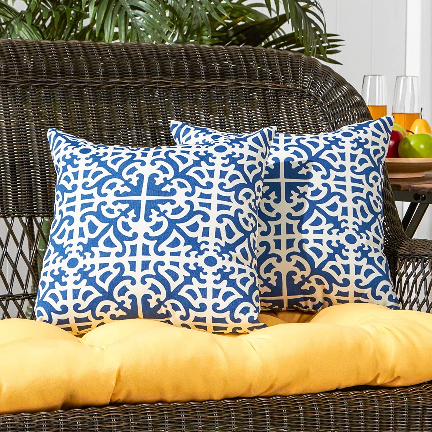 Indigo Outdoor 17 inch Accent Pillow (Set 2) 17w X 17l Red