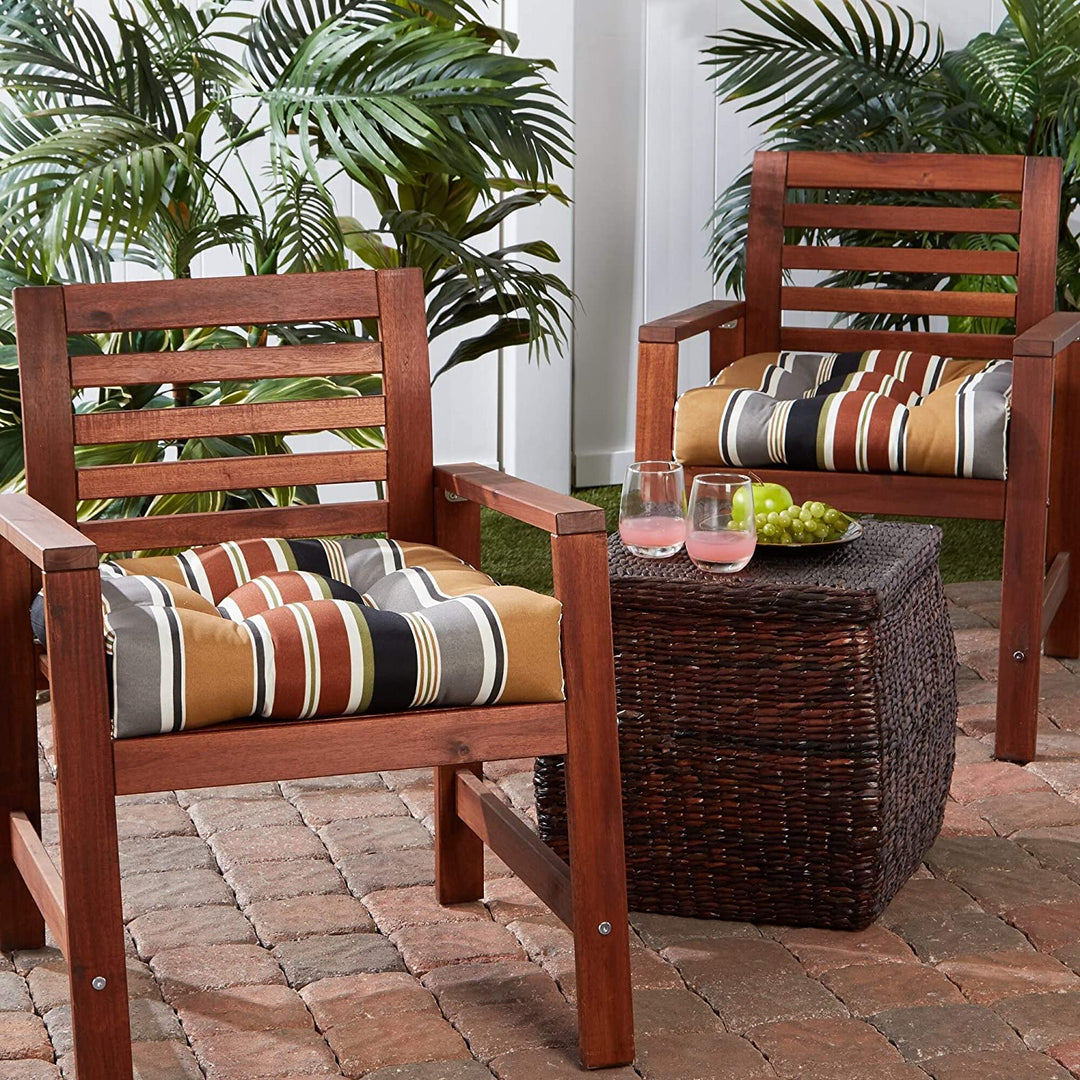 Brick Stripe 20 inch Outdoor Dining Seat Cushion (Set 2)