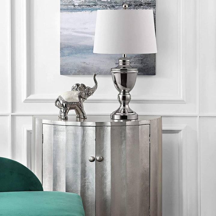 Lighting 27 inch Polished Nickel Led Table Lamp 15" W X L 27" H Silver Modern Contemporary Chrome Bulbs Included