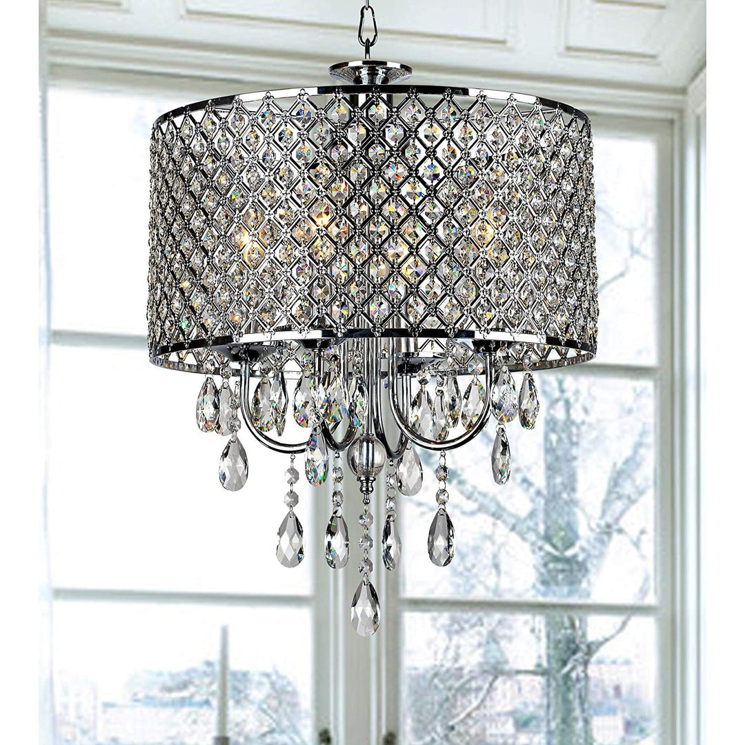 Clear Chrome Glam Chandelier Crystal Light Fixture Pretty