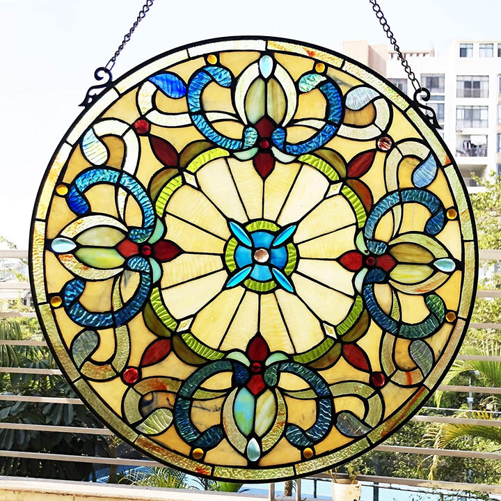 Circular Glass Window Panel/suncatcher Color Traditional