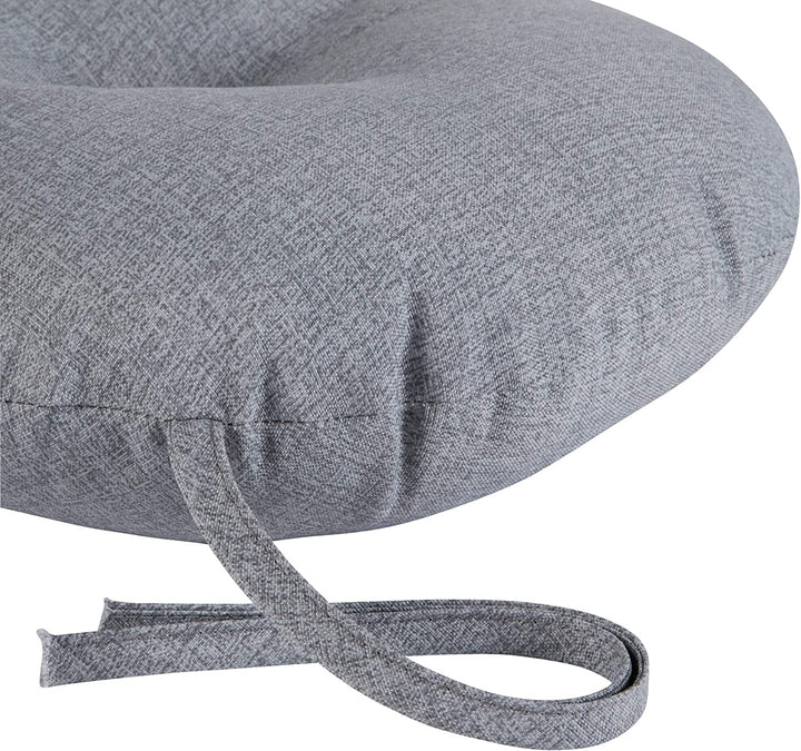 Gray Outdoor 15 inch Bistro Chair Cushion (Set 4) Grey Solid Casual Transitional Polyester Fade Resistant Water - Diamond Home USA