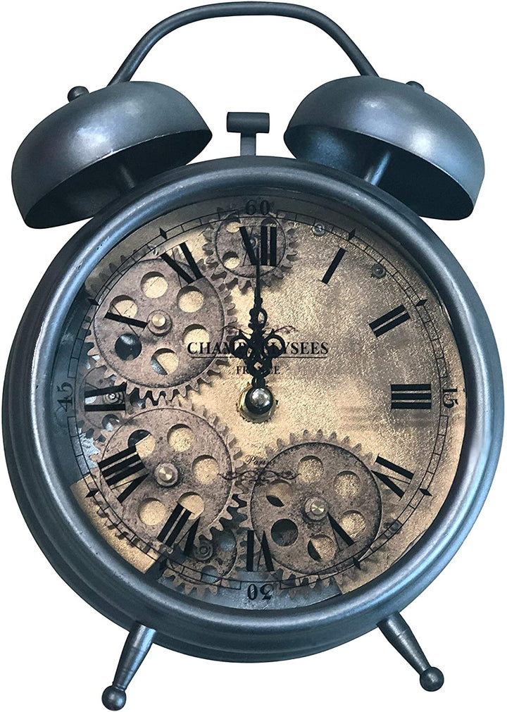 Brass Gear Ii Table Top Clock 10 X 7 5 3 Silver Gold Novelty