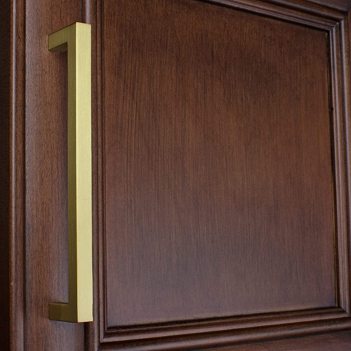 6 25 inch Cc Satin Nickel Solid Square Cabinet Bar Pull Handle (Pack 10) Modern Contemporary Zinc Gold Finish