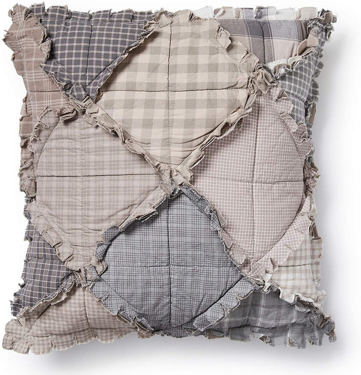 Mountain Square Decorative Pillow Grey Patchwork Farmhouse