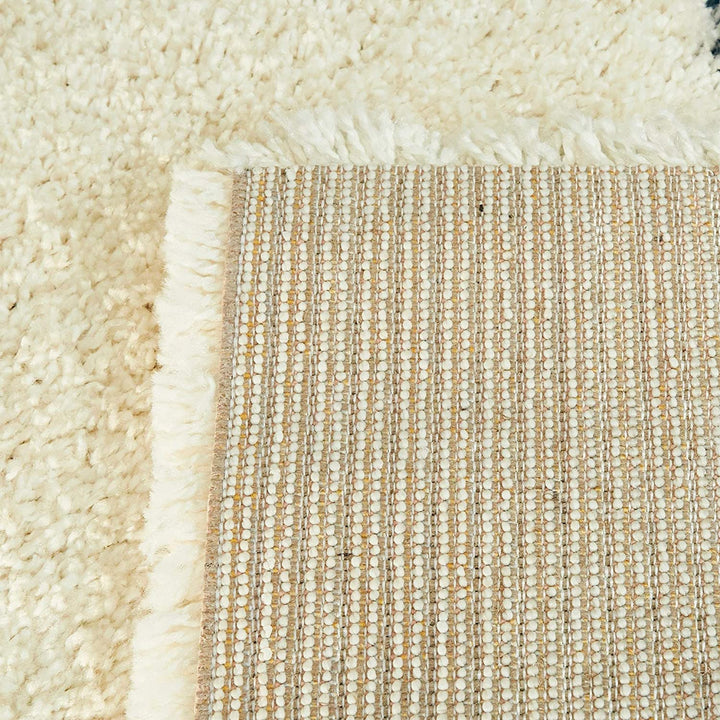 Double Rainbow Kids Area Rug 5'3" X 7' Blue Cream Pink Novelty Stripe Tween Shag Rectangle Polypropylene Latex Free Pet Friendly Stain - Diamond Home USA