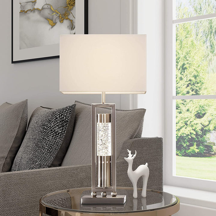 Table Lamp Silver White Modern Contemporary