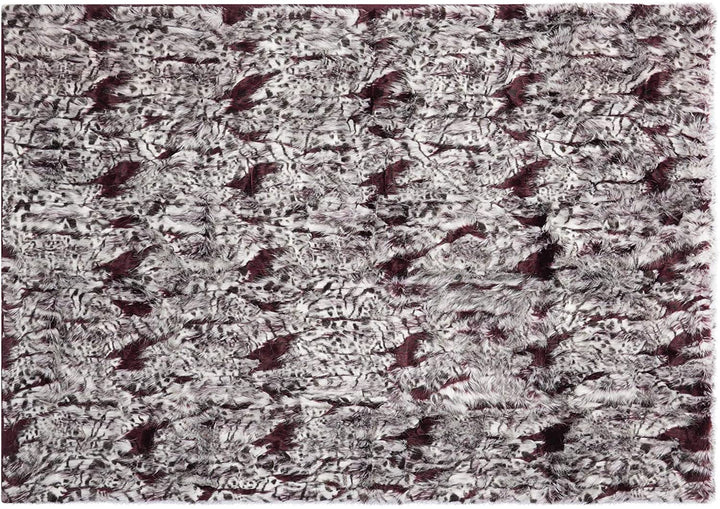 Fur Burgandy/Ivory Throw Blanket (50" X 70") Red Solid Color