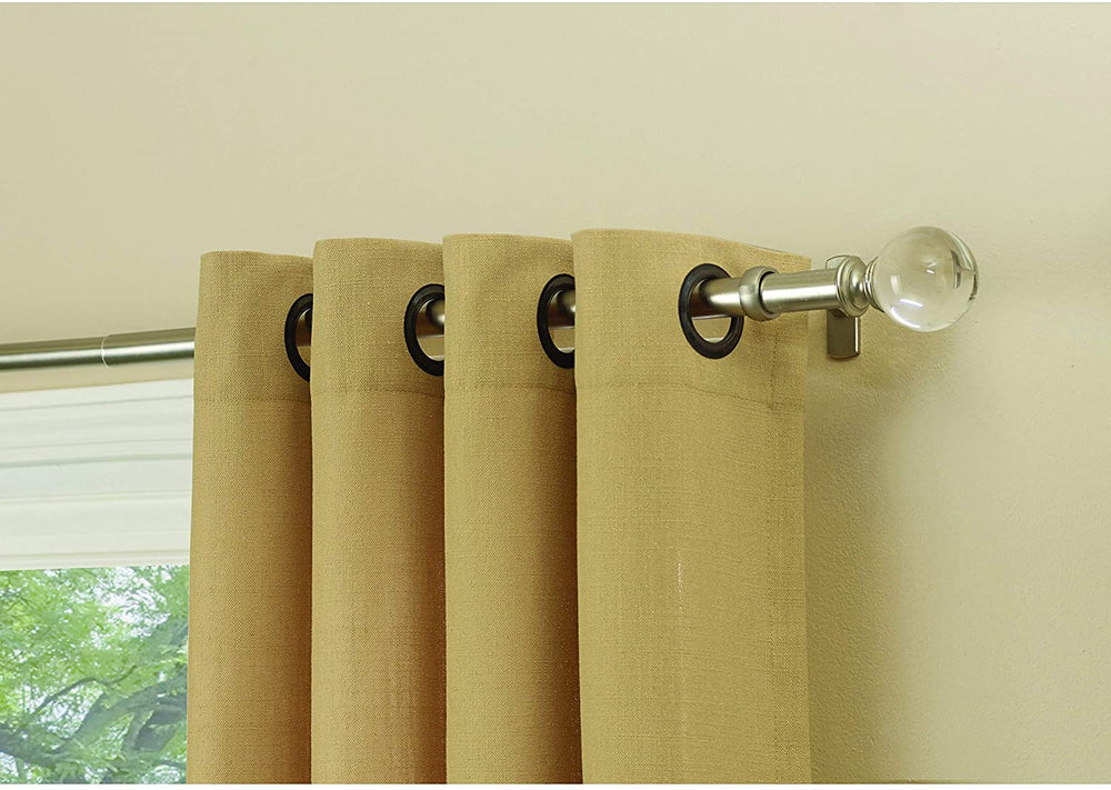 Grand Vanity Gold 52 X 84 inch Grommet top Single Curtain Panel 52x84 1 84 Inches Solid Casual Traditional Cotton Linen Polyester - Diamond Home USA