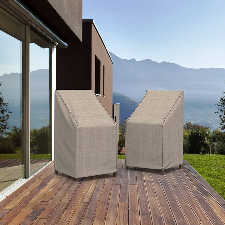 MISC Waterproof Outdoor Barstool Cover English Garden Tan Tweed 49" h X 28" w 27" deep Polyester