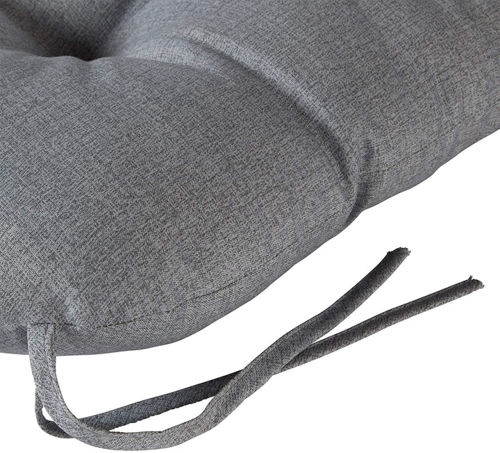 Gray 20 inch Outdoor Dining Seat Cushion (Set 2) Grey Solid Casual Transitional Polyester Fade Resistant Water - Diamond Home USA