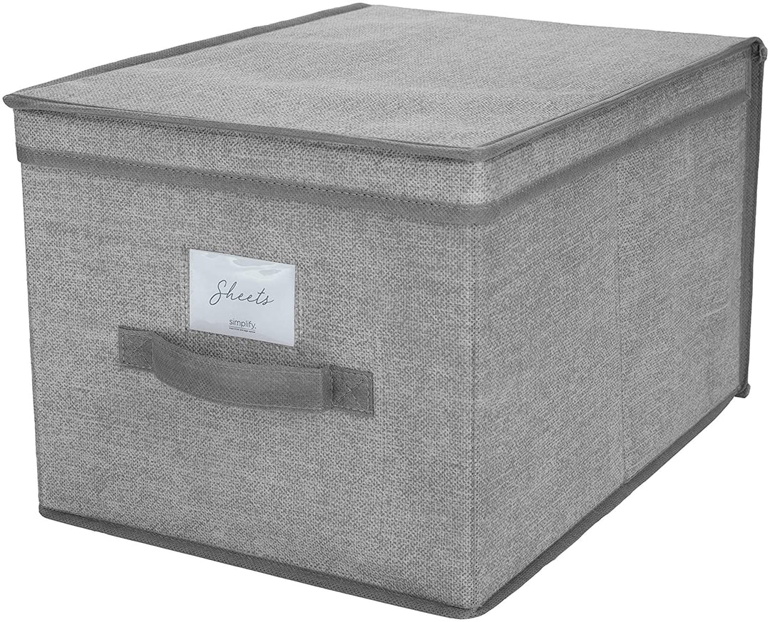 Large Storage Box Grey 12"x 16"x 10" Fabric