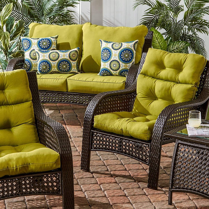 Driftwood 44x22 inch 3 Section Outdoor Green High Back Chair Cushion Solid Modern Contemporary Transitional Fabric Polyester Fade Resistant Uv Water